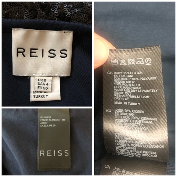 Reiss Amber Sequin Back Knit Sheath Bodycon Dress - Picture 11 of 11